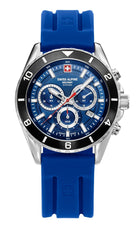 Swiss Alpine Military Herrenuhr Sierra, Chronograph, Edelstahl, Blau-Silber, Artikelnummer 7034.9836