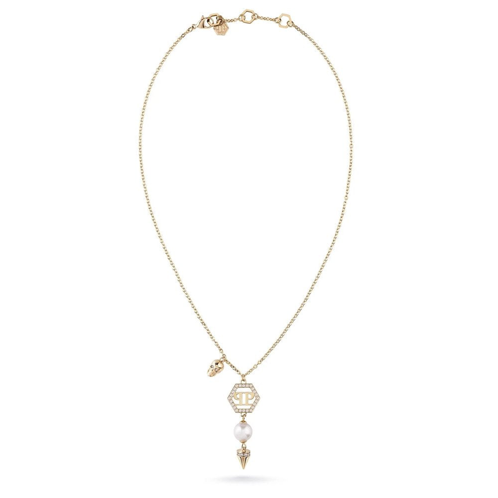 Philipp Plein Damen Halskette RHAPSODY Goldfarben, Weiß PJ8EA05NU