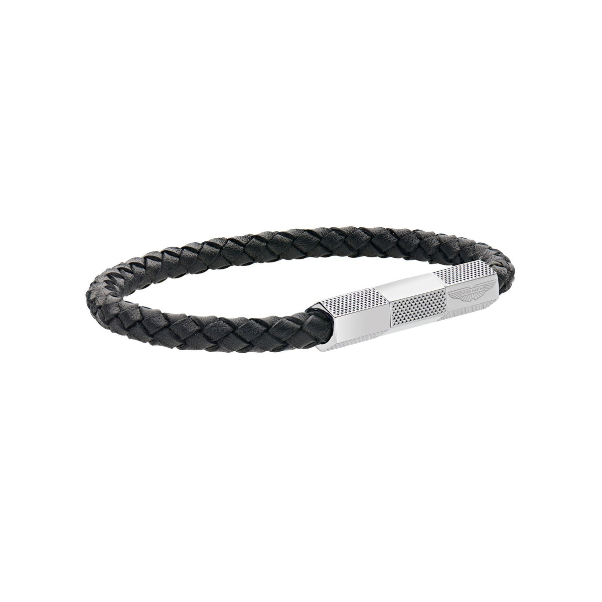 ASTON MARTIN Armband Herren AML THRILL Lederband Edelstahl Dunkelblau/Silber MJRIF5BU4