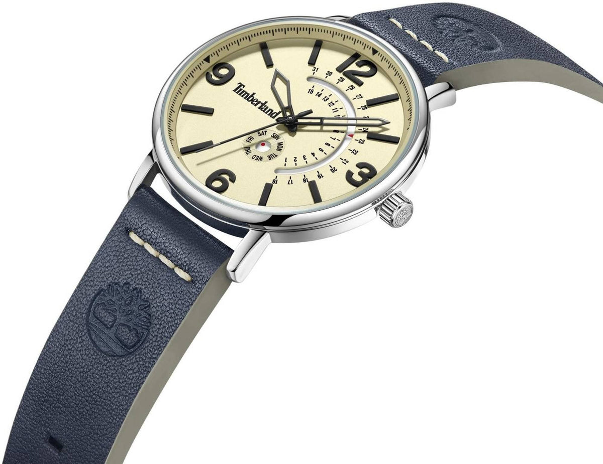 Timberland Analoguhr Herren Saunderstown Silberfarben Beige Blau TDWGB2182702
