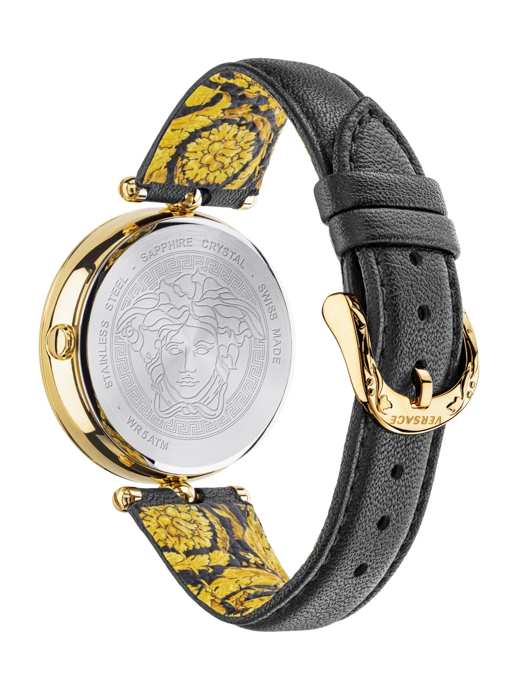 Versace Damen Armbanduhr  Palazzo Empire 39 mm Medusa auf dem Zifferblatt Armband Leder VECO01420