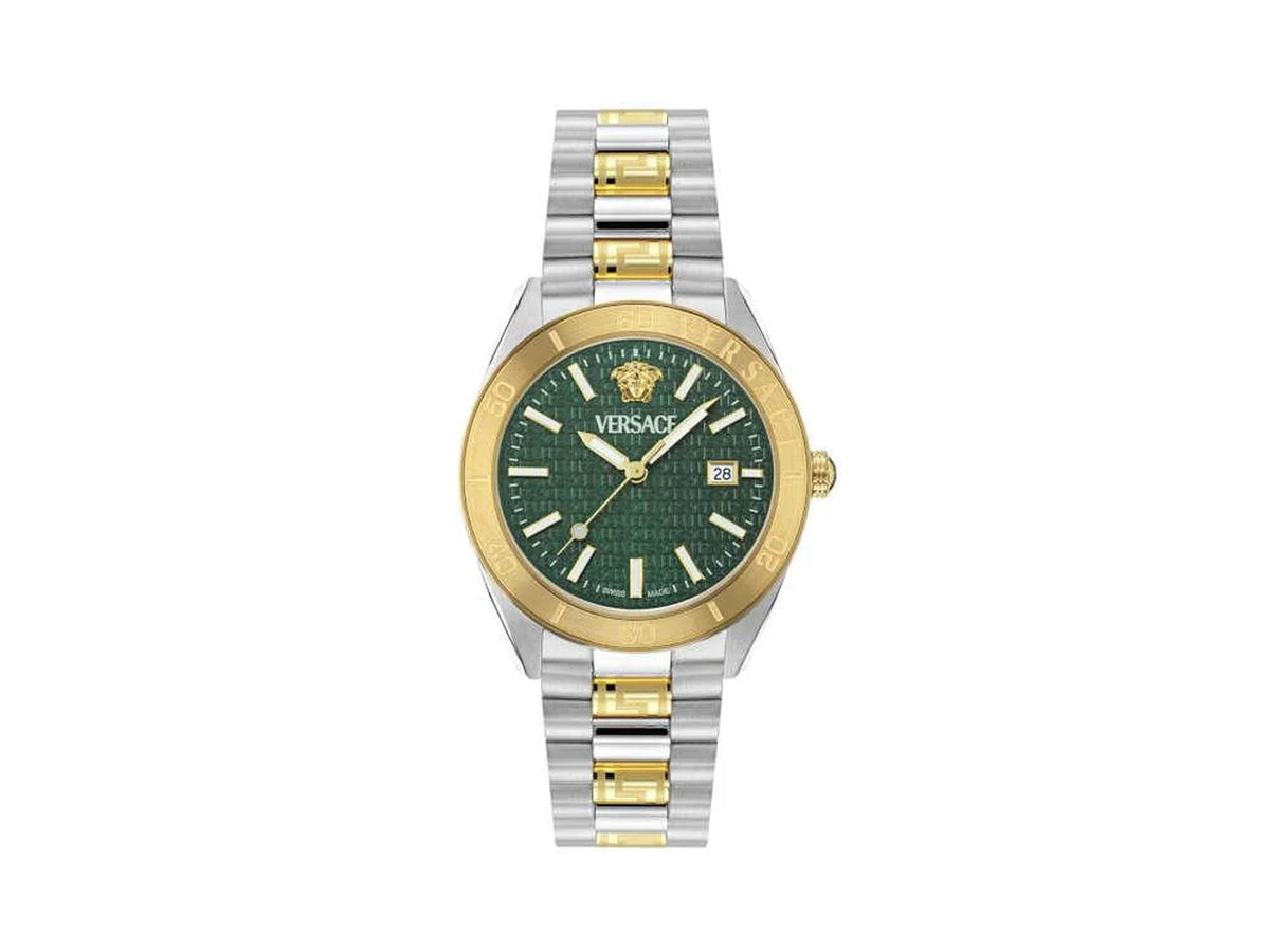 Versace Armbanduhr Herren V Dome Bicolor Silber Gold VE8E00524