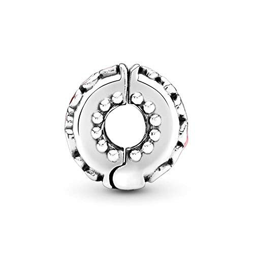 PANDORA Rotes und rosafarbenes Herz Charm Sterling-Silber 10,8 x 10,8 x 6,6 mm (T/H/B)