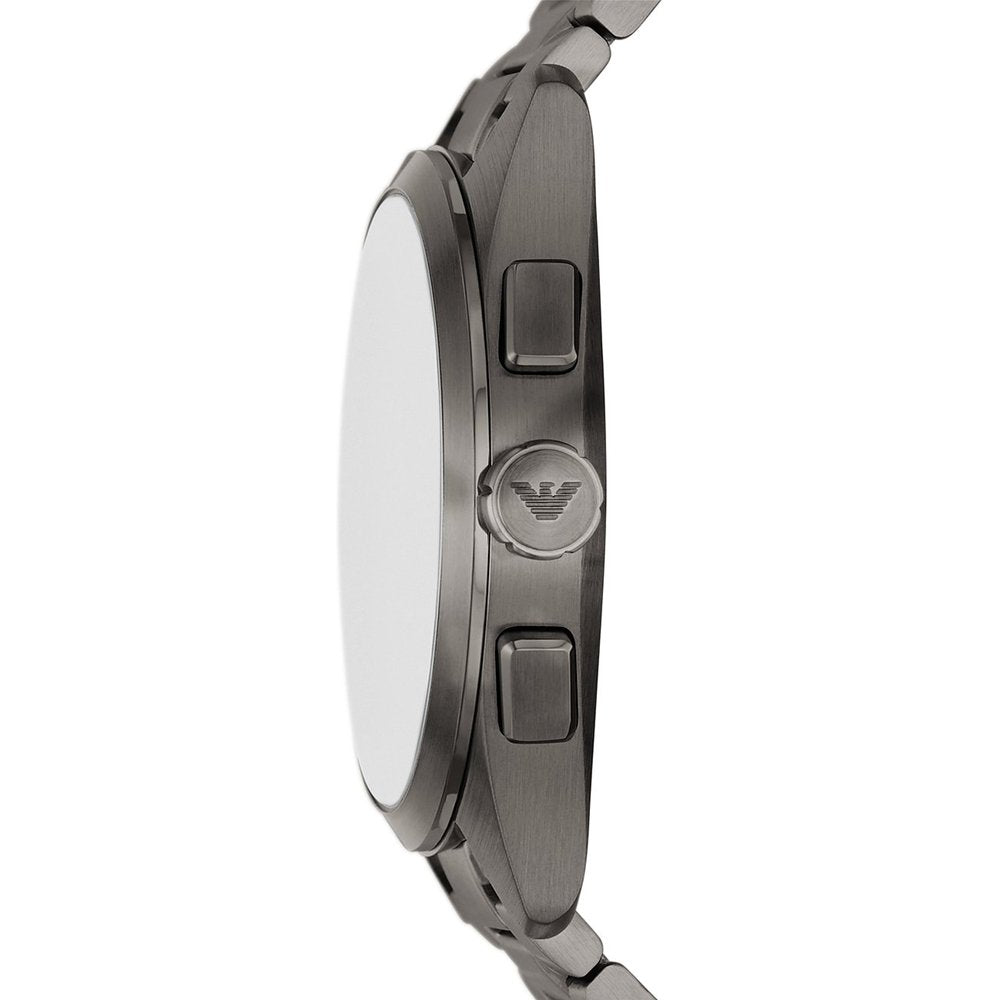 Emporio Armani Herren Armbanduhr Chronograph Gunmetal / Blau AR11481