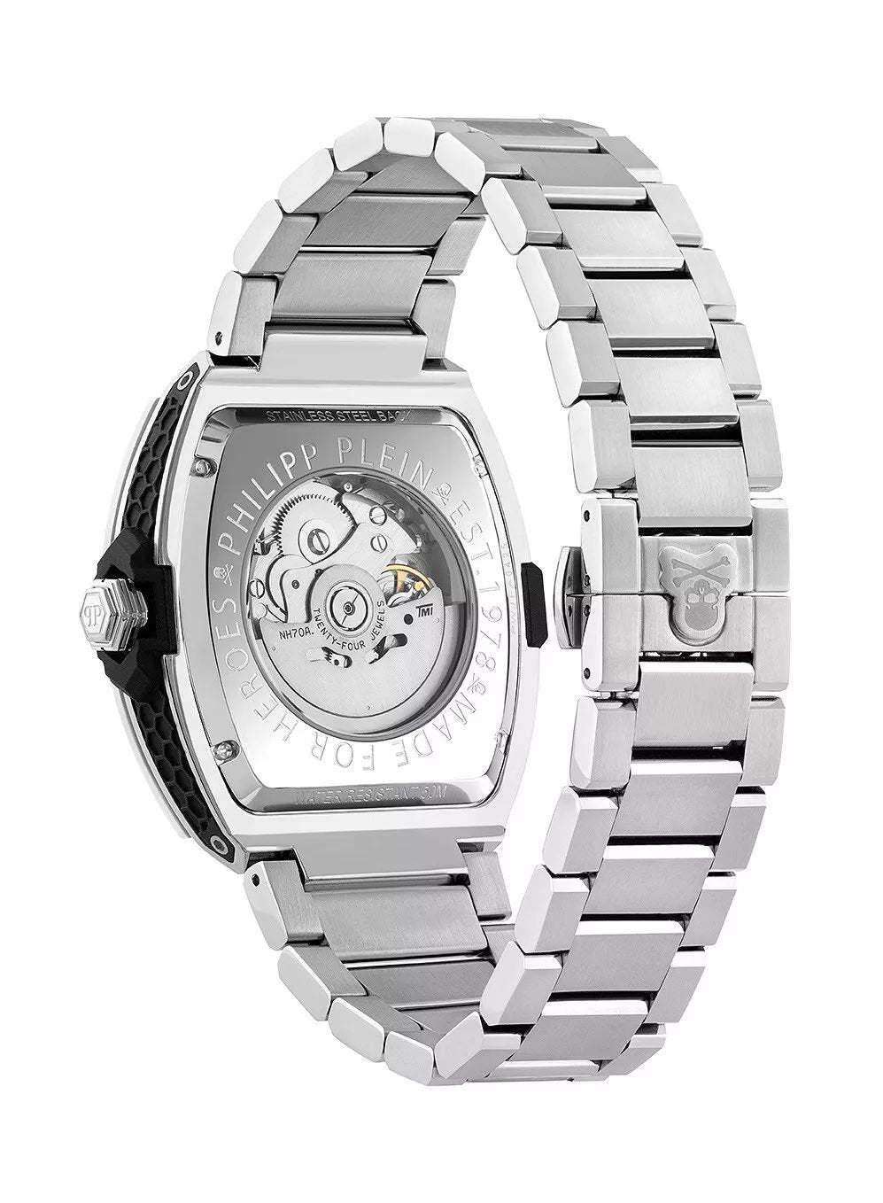 Philipp Plein Herren Automatikuhr The $keleton 2.0 PWJFA0425 Edelstahl Silber 44 mm
