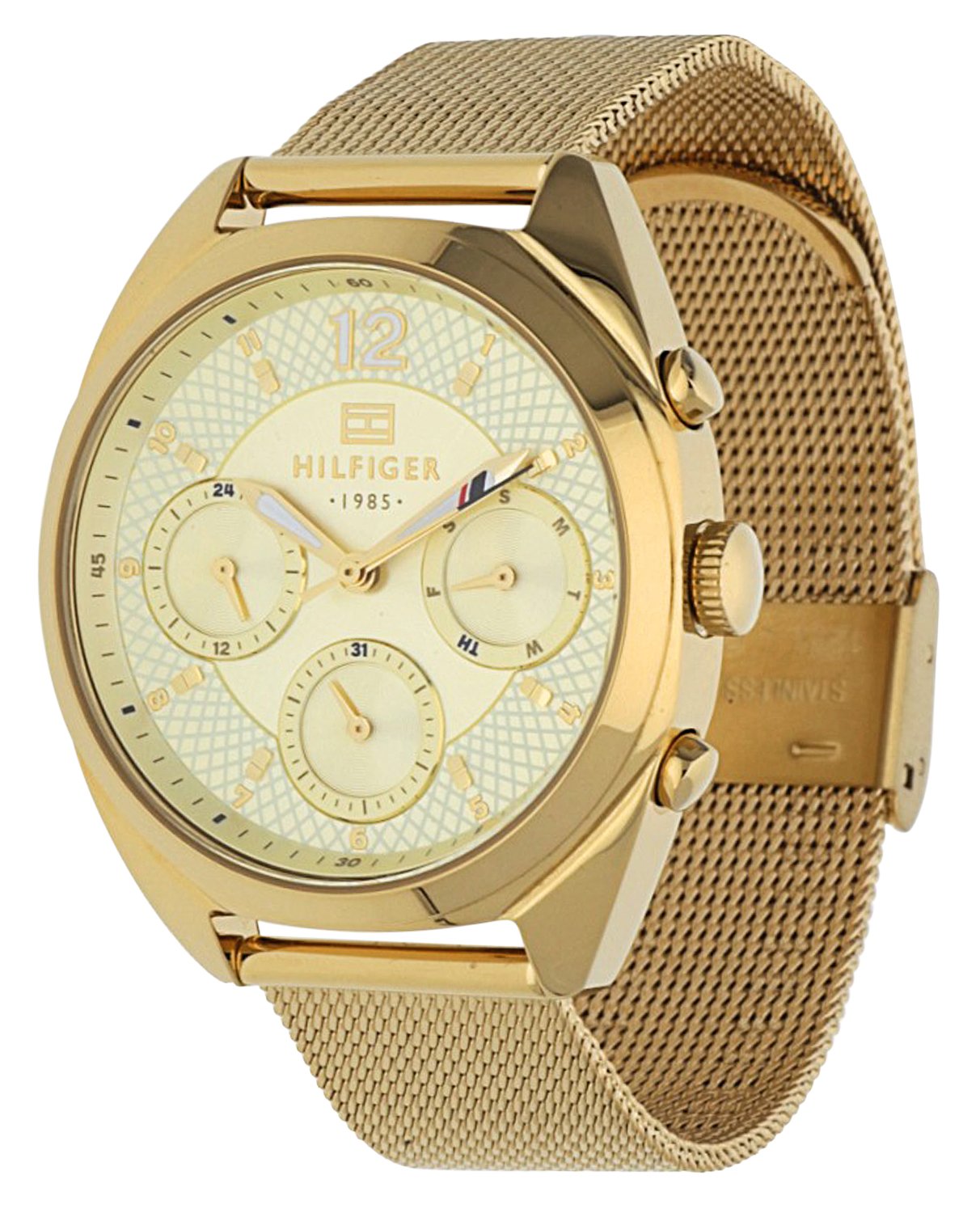 Tommy Hilfiger Damenuhr Multifunktionsuhr Goldfarben Edelstahl Milanaise-Band  TH 1781488 UHR AIR