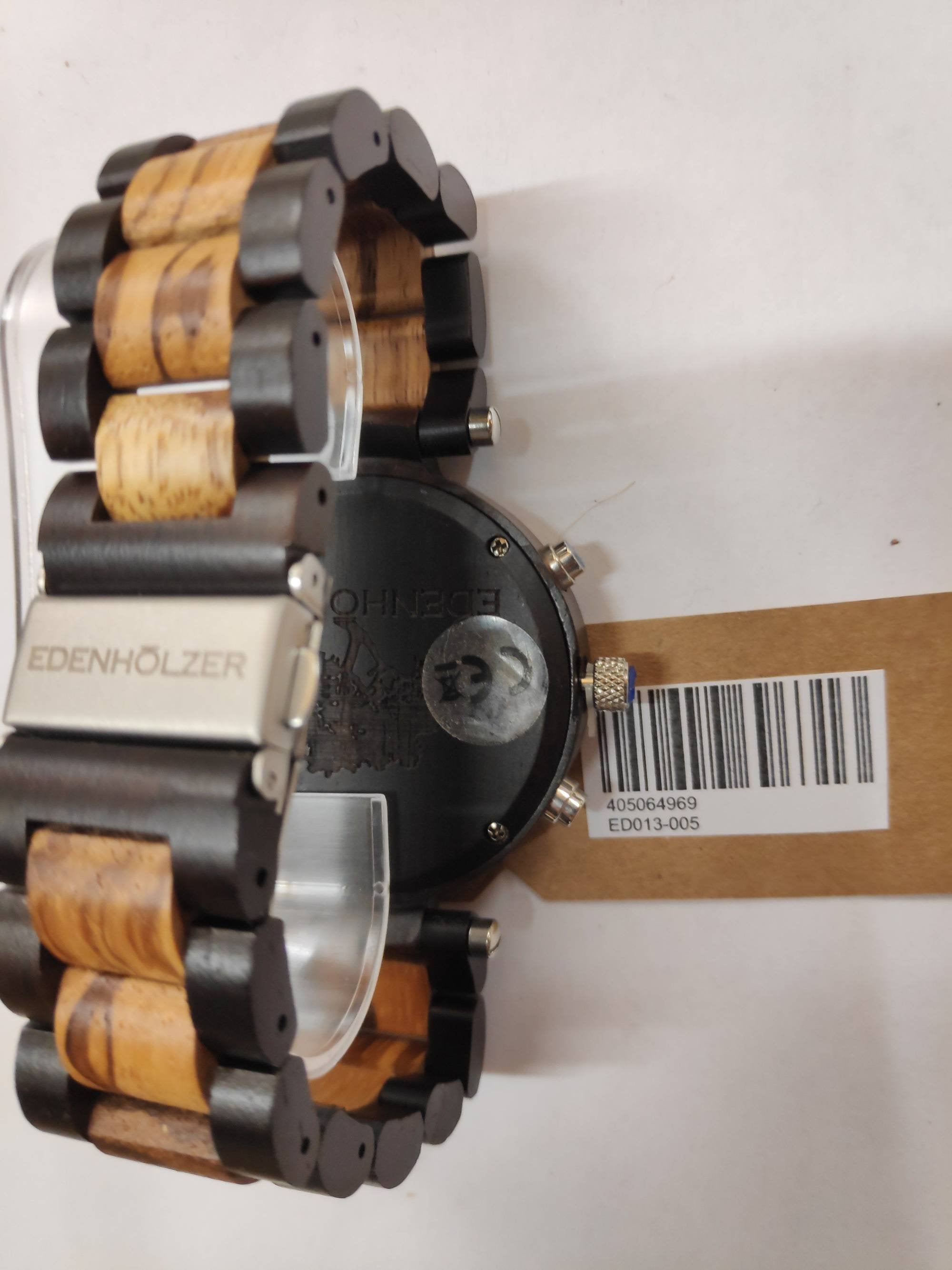 Edenhölzer Holzuhr Herren Armbanduhr Chronograph Hardlex Barbuda Datumsanzeige
