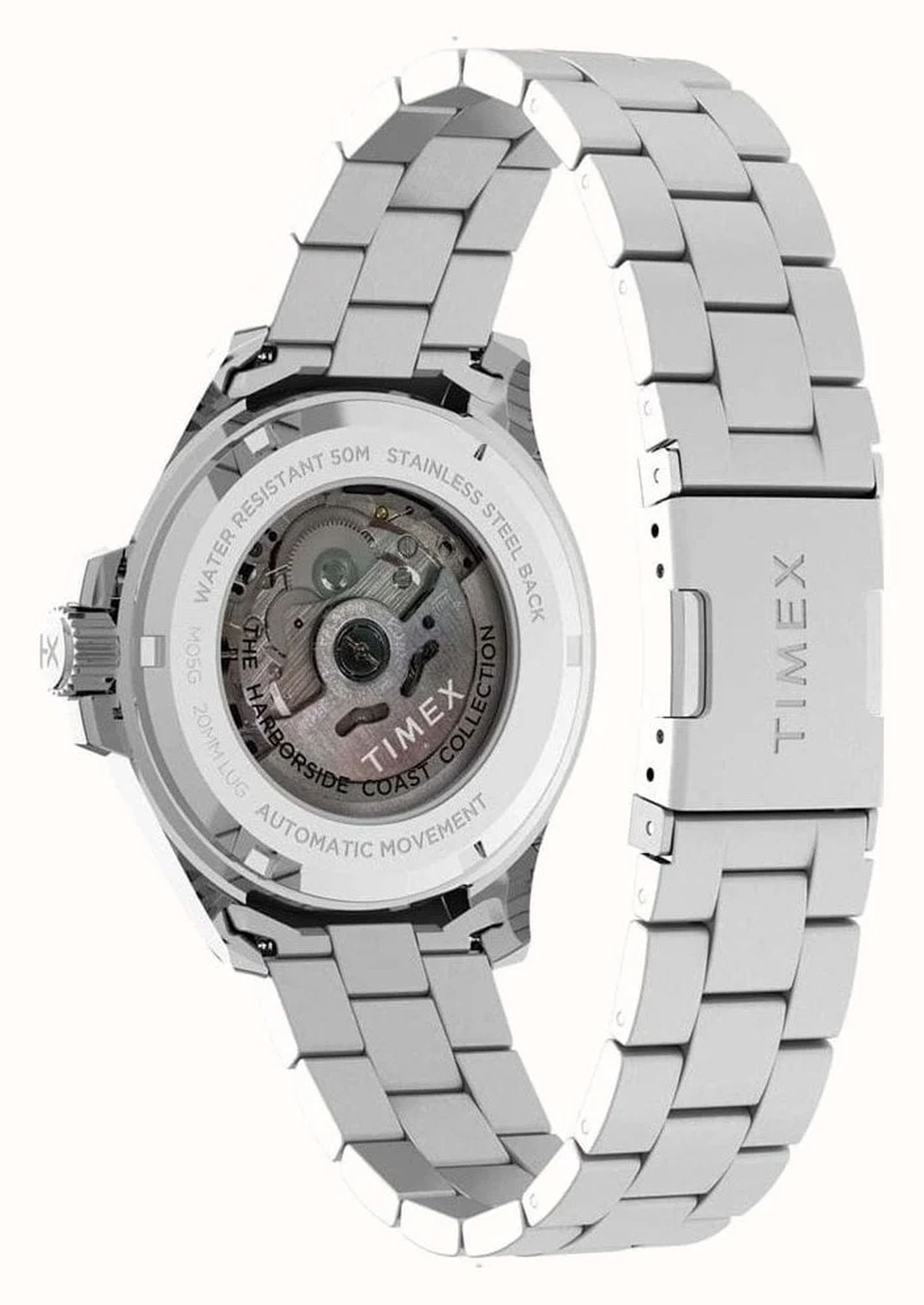 Timex Uhr Herren Automatik Harborside Coast Silber/Schwarz TW2V72100
