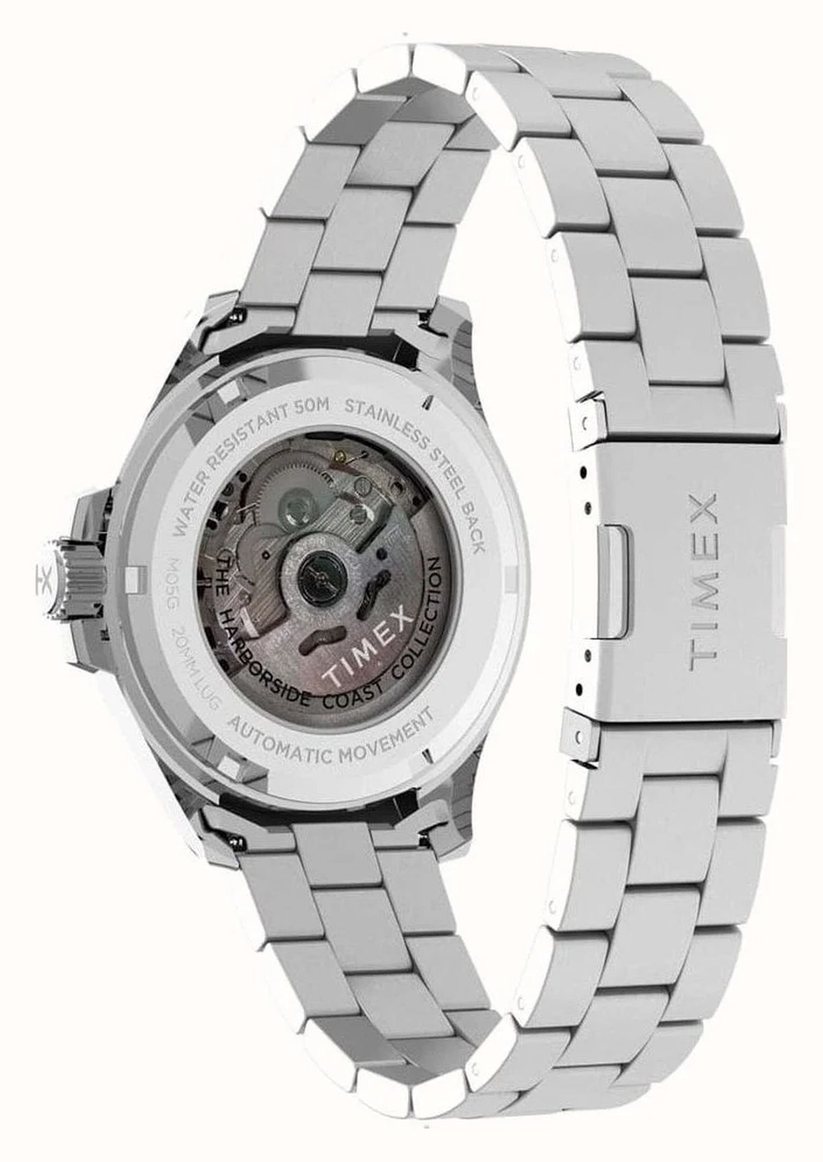 Timex Uhr Herren Automatik Harborside Coast Silber/Schwarz TW2V72100