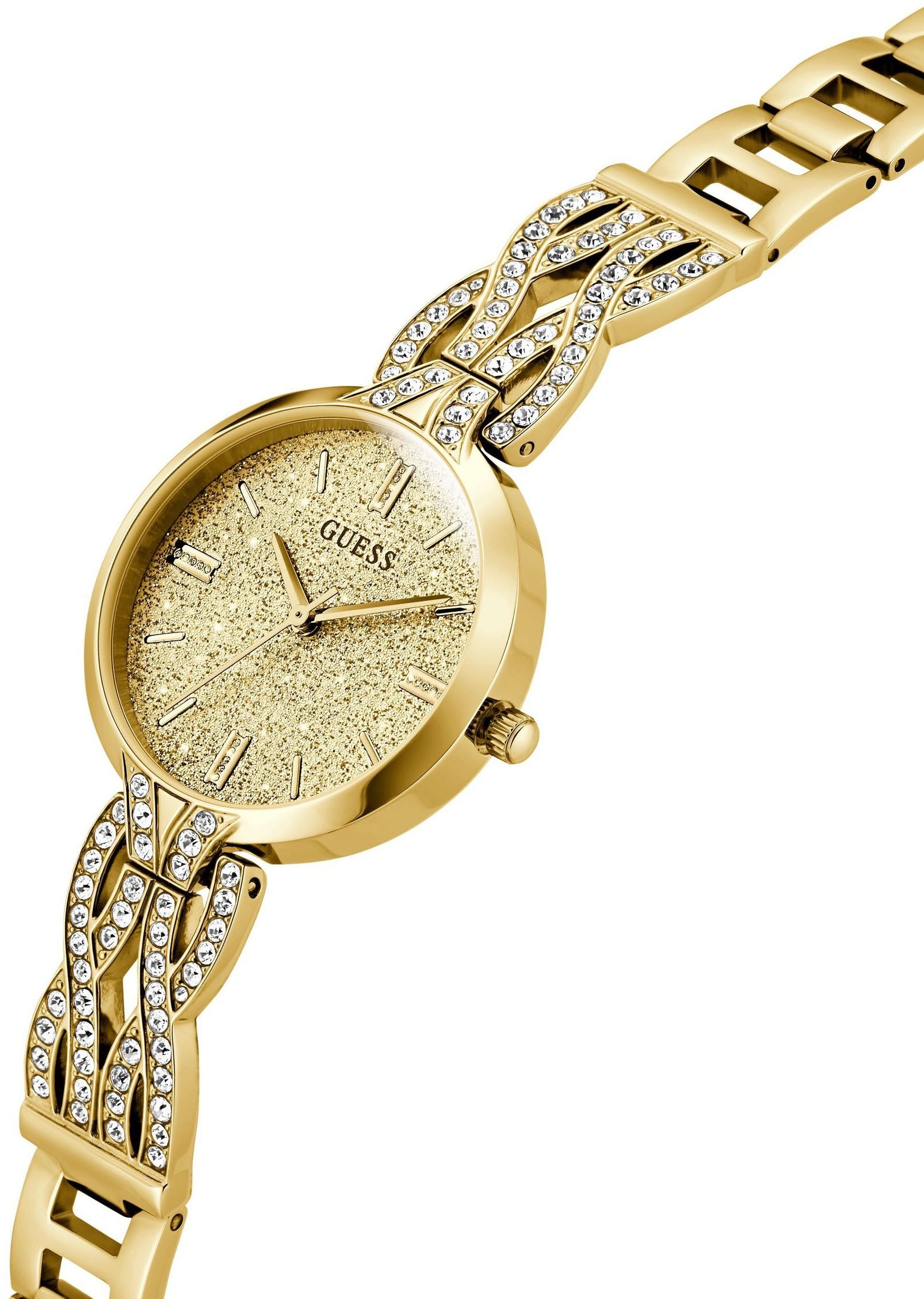 Guess Armbanduhr Damen Ladies Gold Tone Analog Watch Gold GW0868L2