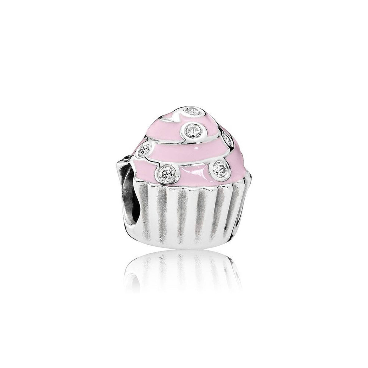 Pandora Charm Damen Moments Cupcake Silber Rosa 791891EN68