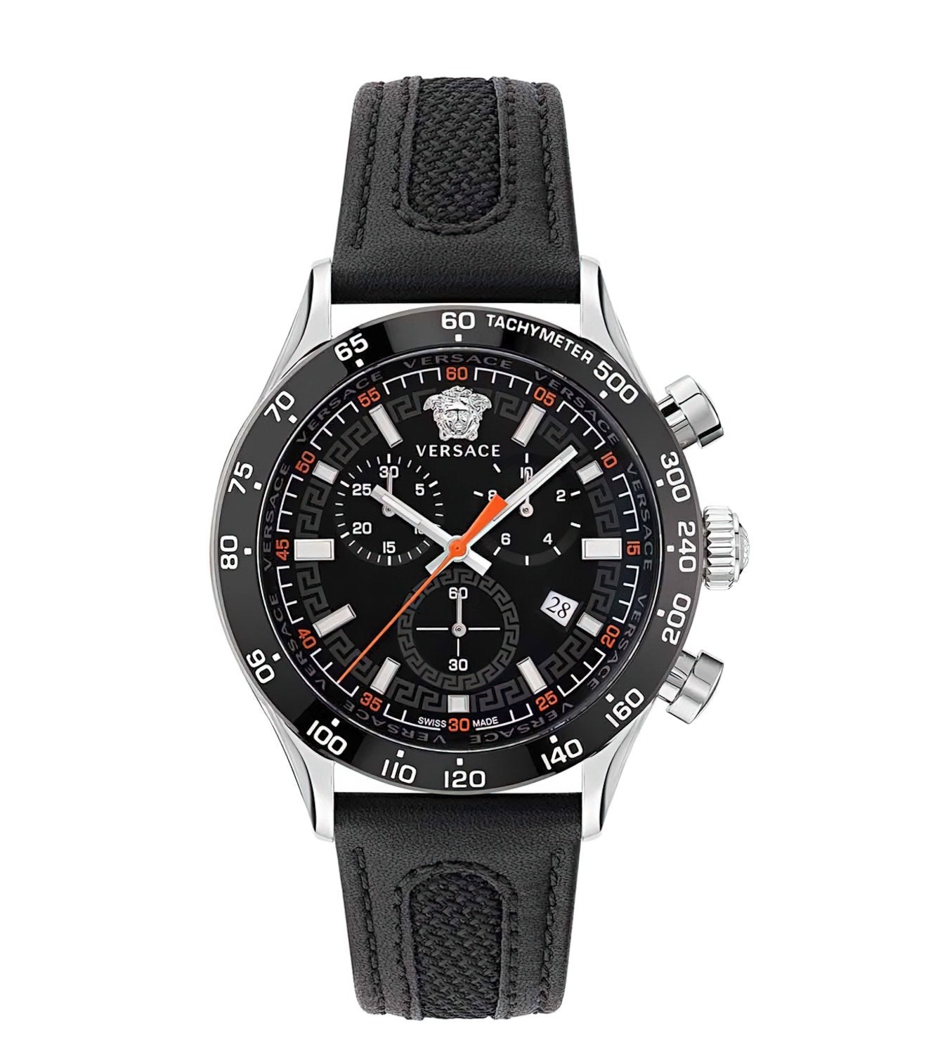 Versace Herren Chronograph Hellenyium Chrono Schwarz Gold VE2U00122