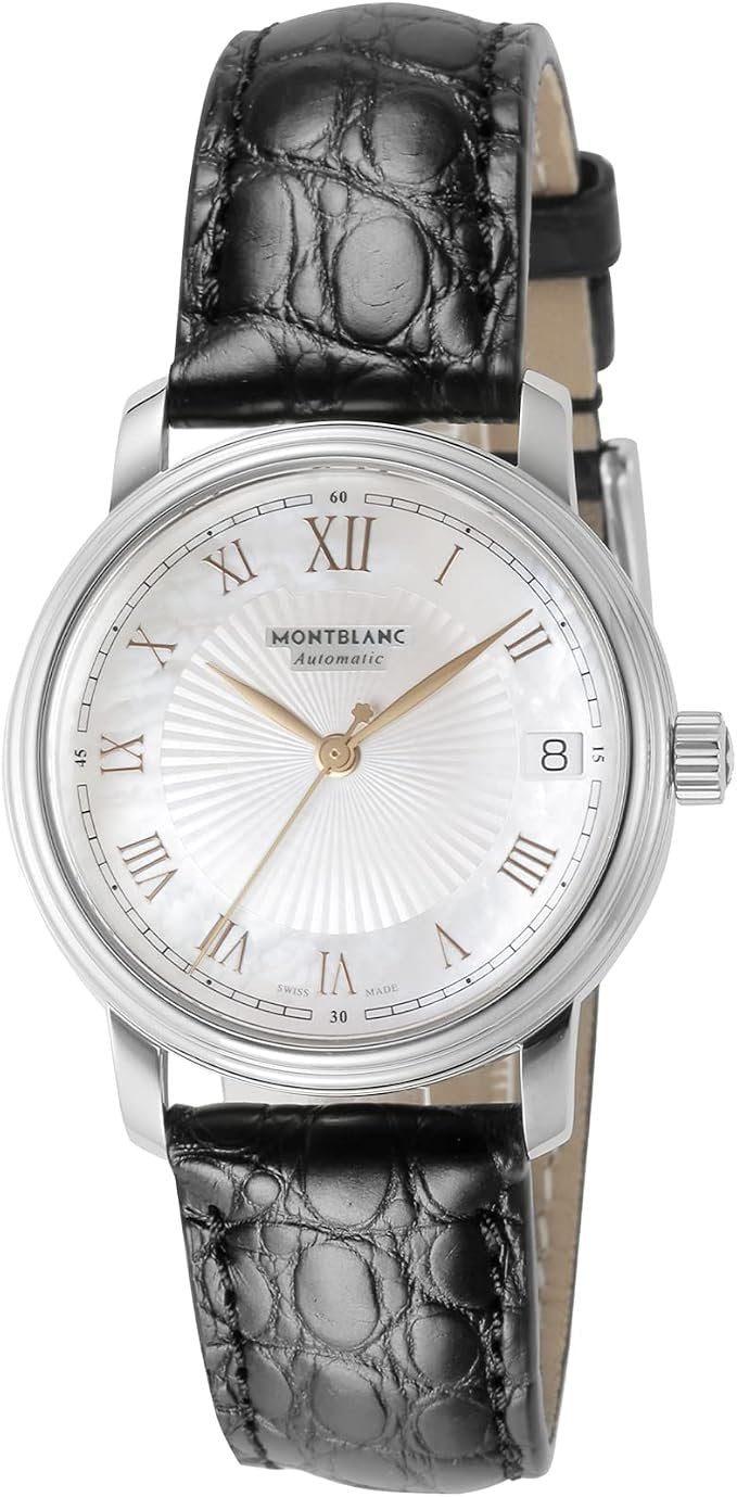 Montblanc Uhr Damen Tradition Automatic Date Silber Schwarz MB114366