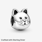 PANDORA Kätzchen Charm Sterling-Silber 10 x 11,5 x 9,8 mm (T/H/B)