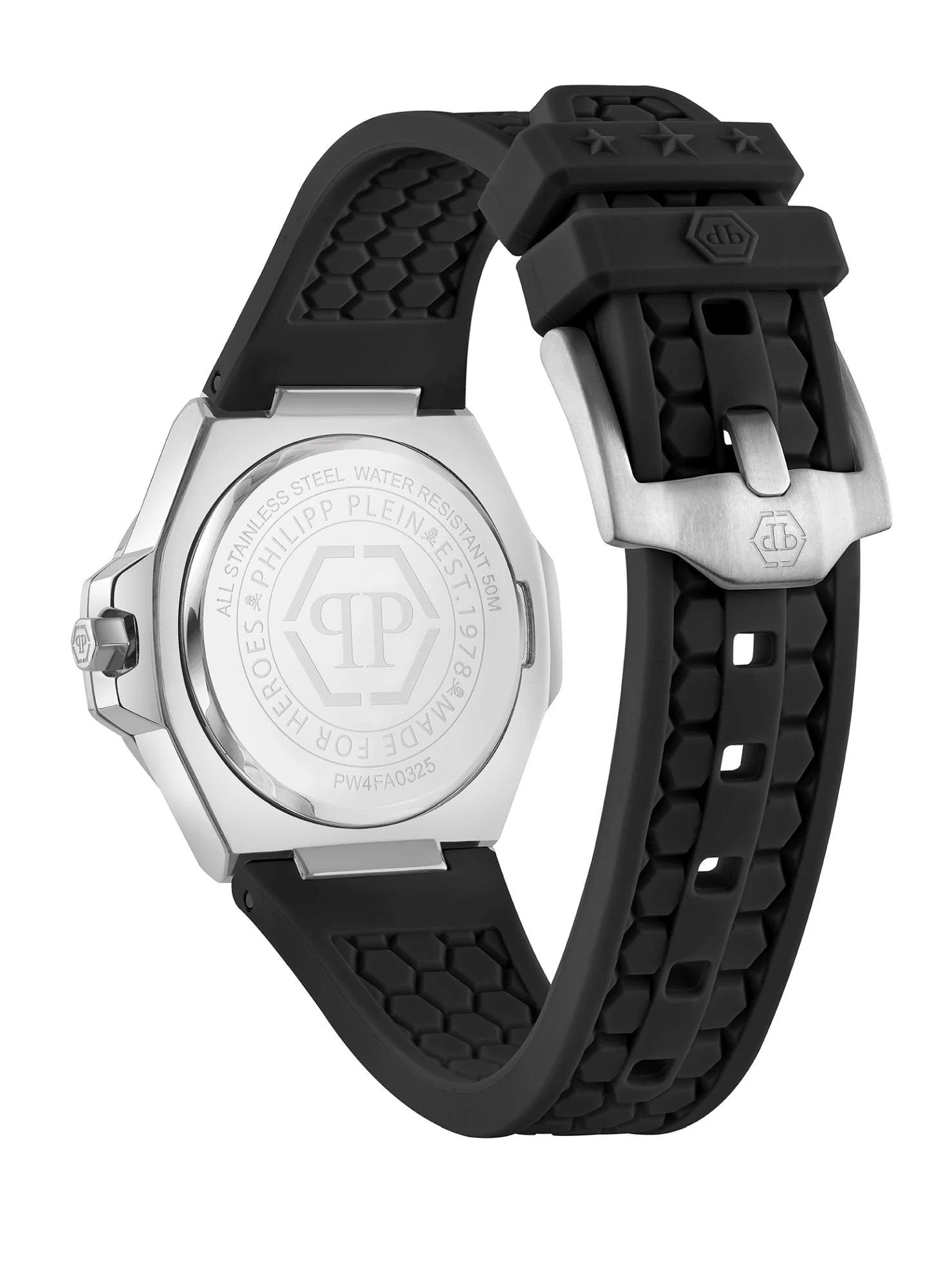 Philipp Plein Damenuhr Royal Prestige PW4FA0325 Silber / Schwarz (Silicon)