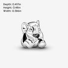 PANDORA Glücklicher Elefant Charm Sterling-Silber 10,6 x 12,2 x 9,8 mm (T/H/B)