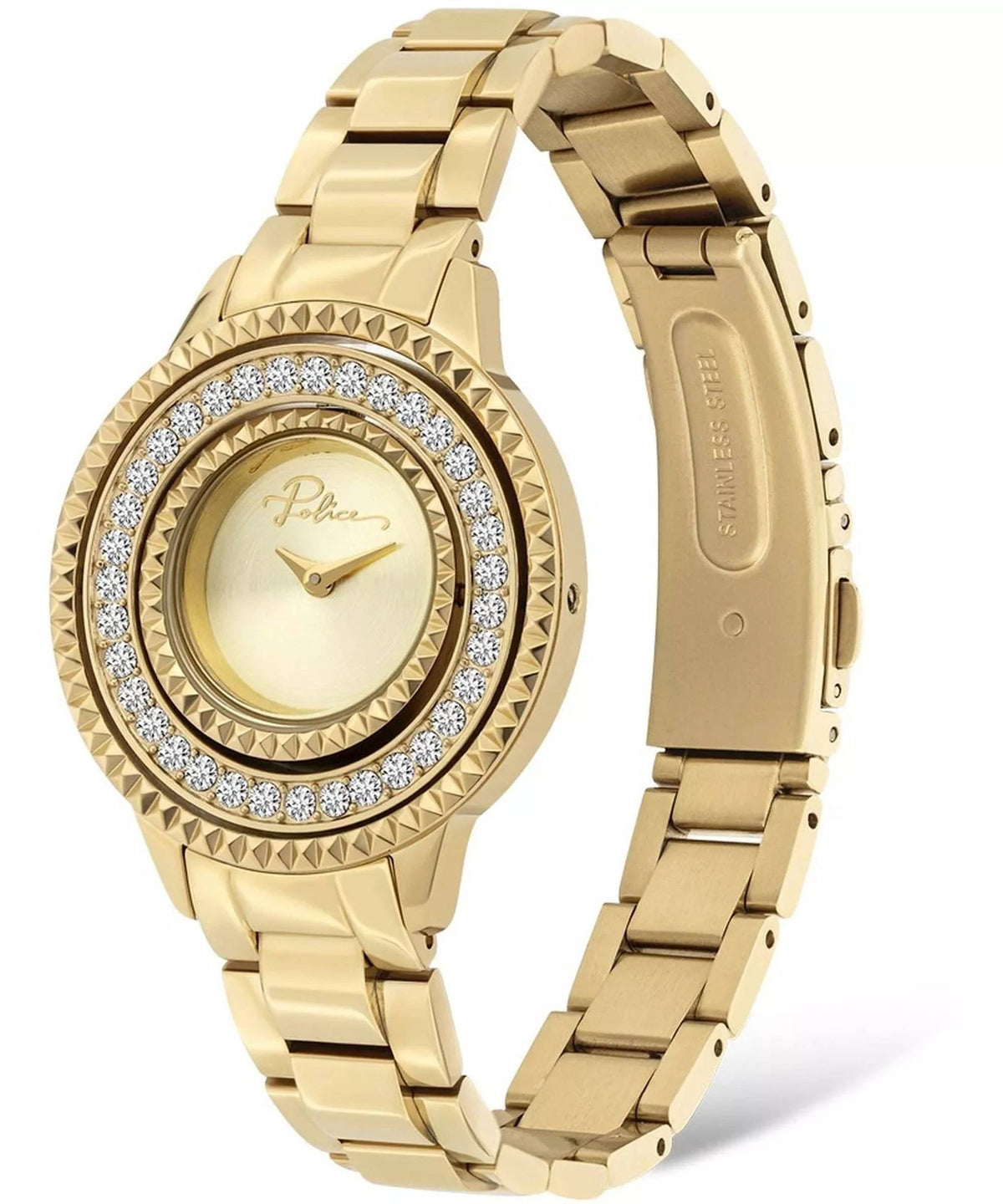 Police Armbanduhr Quarzuhr Damen PILAT Gold PL.16037BSG/22M