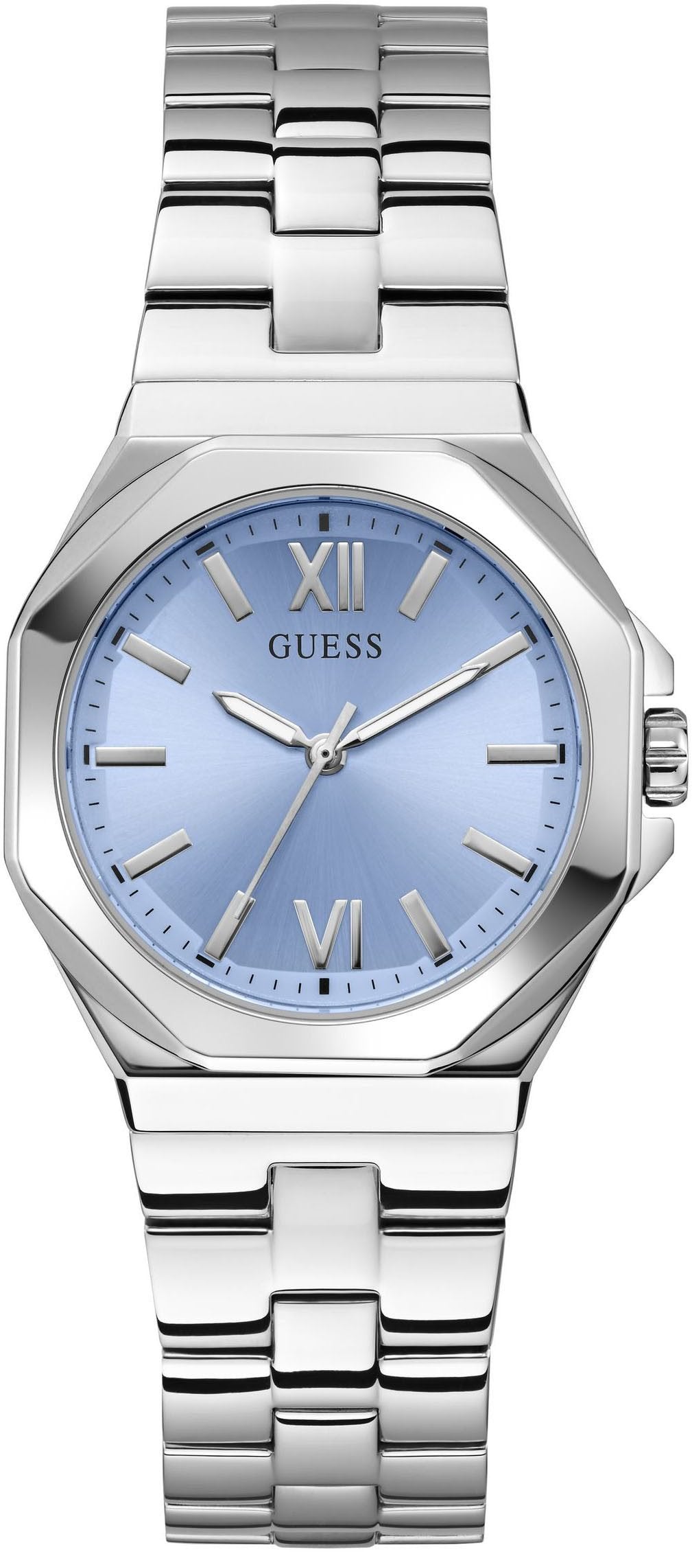 Guess Analog Armbanduhr Damen (Ladies) Empress Silber GW0873L1