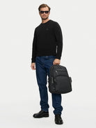 HUGO BOSS Herren Rucksack mit Logo und Zwei-Wege Reissverschluss Dunkelblau 50504306
