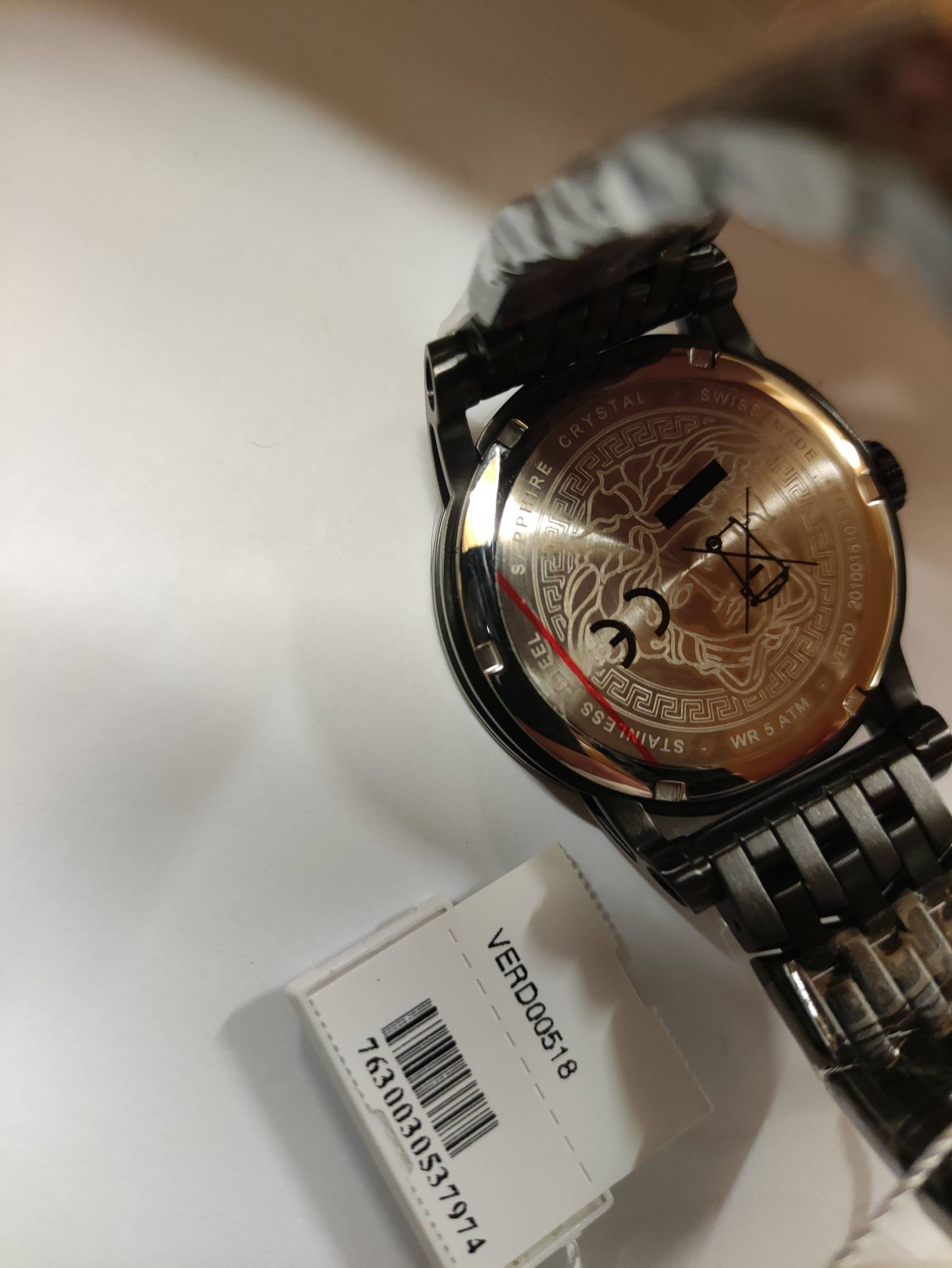 Versace Palazzo Empire Herrenuhr Schwarz Stahl 43mm  3D-Medusa-Logo VERD00518