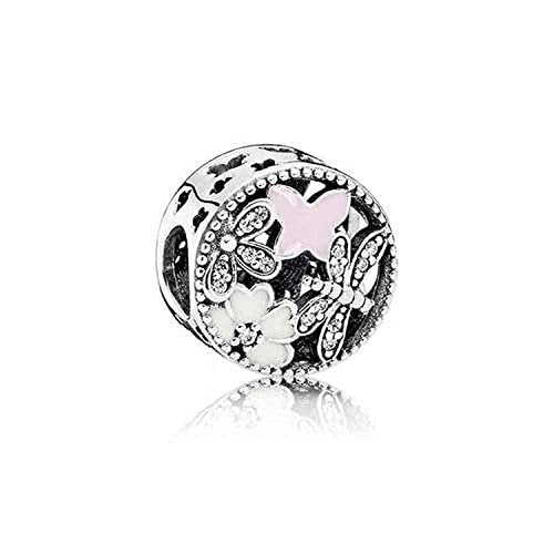 PANDORA Damen-Charm Schmetterling 925 Silber Emaille rosa Zirkonia - 791842ENMX