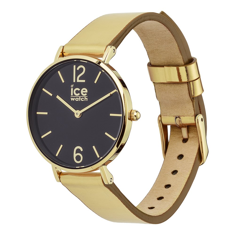  Ice-Watch - City Sparkling - Metal Gold - Gold Damenuhr mit Lederarmband - 015084 (Extra Small)