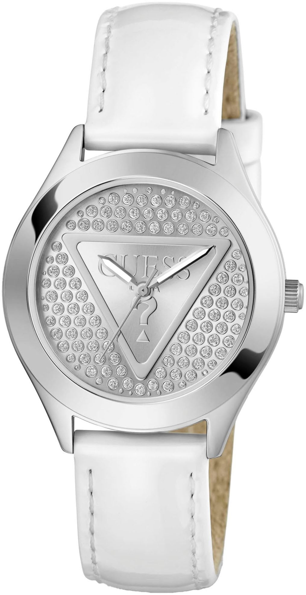 Guess Quarzuhr Damen Glitz Plaque / Trend Silber/Weiß GW0745L3