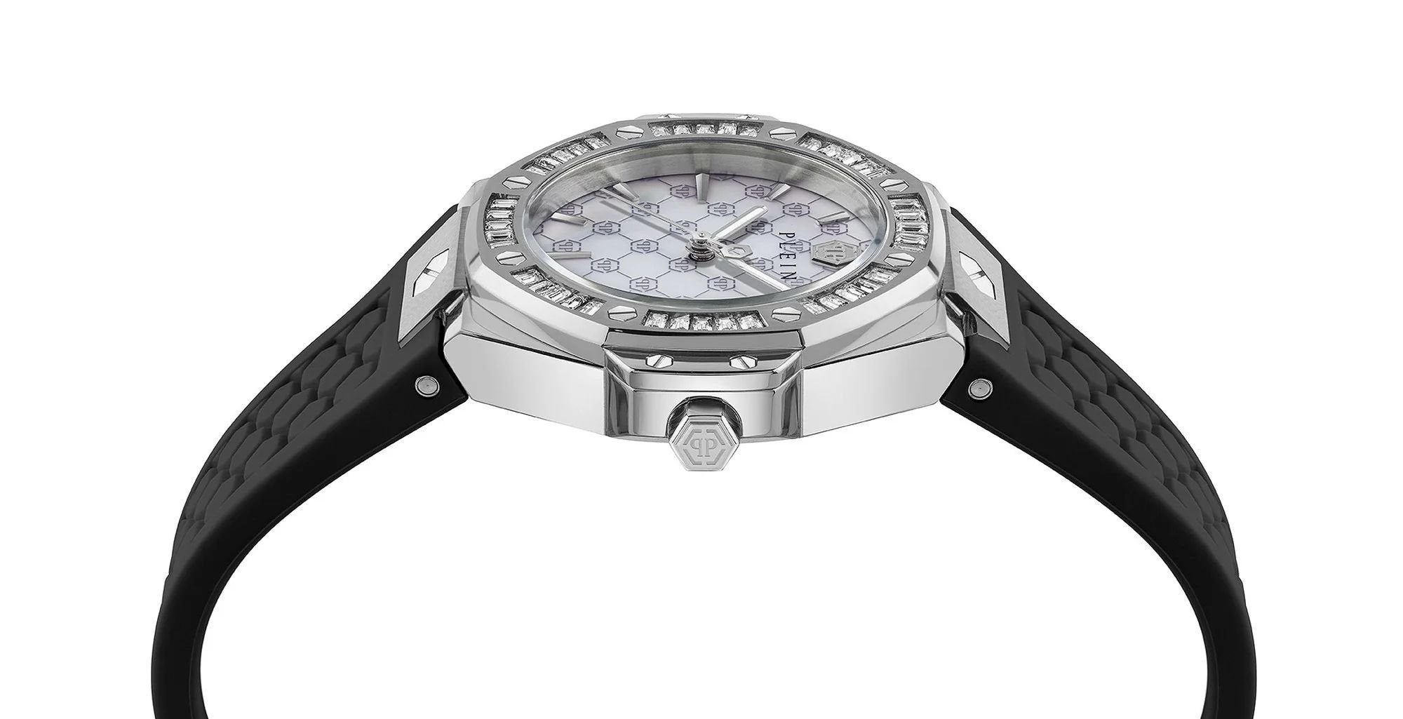 Philipp Plein Damenuhr Royal Prestige PW4FA0325 Silber / Schwarz (Silicon)