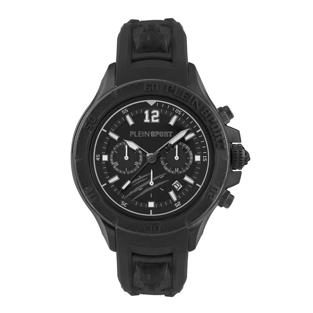 Plein Sport Herren Chronograph Warrior Tech PS6BA1024 Schwarz 47 mm