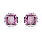 Swarovski Schmuck Unisex Birthstone Stud Earrings Square Cut Februar Violett Rhodiniert 5660797