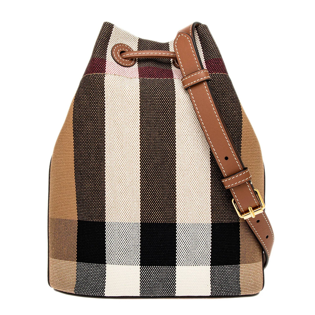 Burberry Damen Bucket Bag Small Bucket Check Taupe Brown 80840451