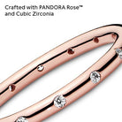 PANDORA Einfacher Funkelnder Band Ring in Roségold mit 14 Karat rosévergoldete Metalllegierung und Cubic Zirkonia Timeless Collection, Größe 52