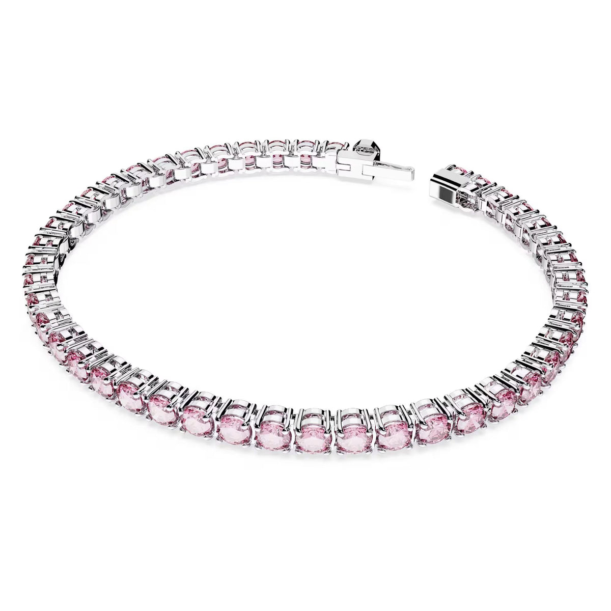 Swarovski Armband Unisex Matrix Tennis Rundschliff Rosa Rhodiniert Größe S 5648930