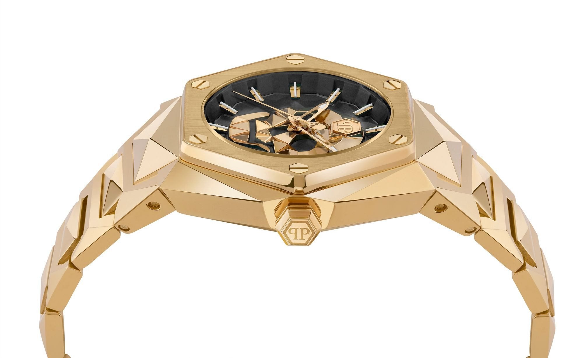 Philipp Plein Uhr Damen The $Kull Spikes Lady Gold/Schwarz PWADA0524