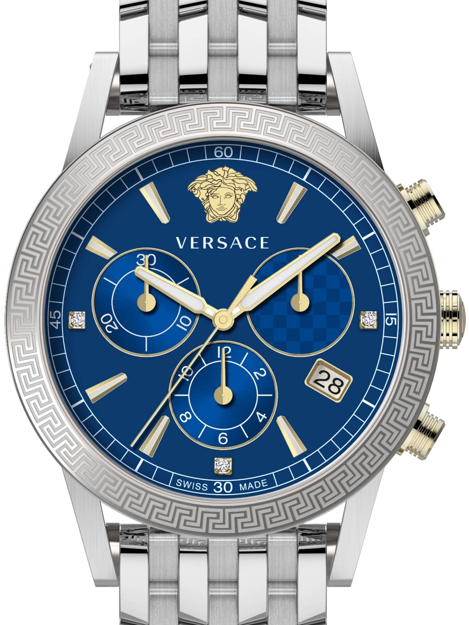 Versace Herren Armbanduhr  Sport Tech 40 mm Armband Armband Armband Edelstahl VELT01019