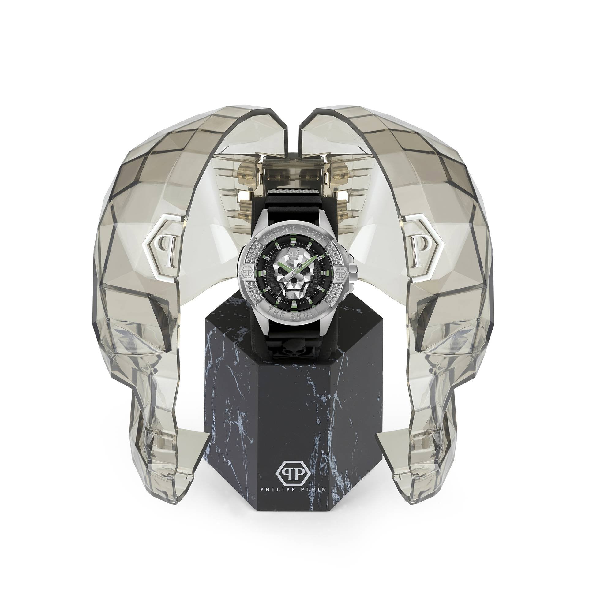 Philipp Plein Herrenuhr The $kull Titan silber  PWAAA0121