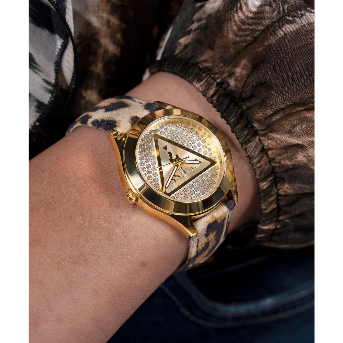 Guess Damen Armbanduhr GLITZ PLAQUE gold GW0745L2