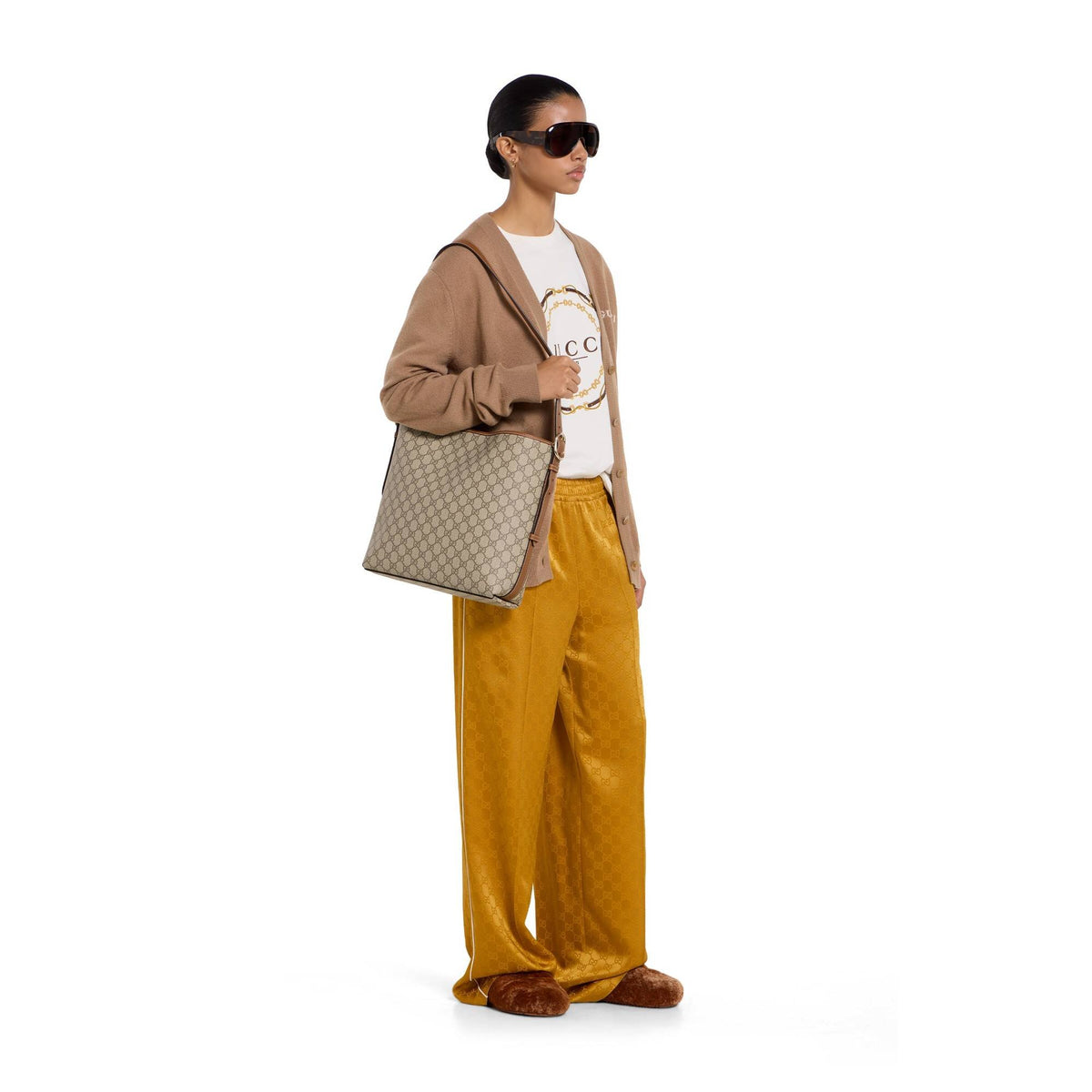 Gucci Tasche Unisex GG Emblem Collection Beige/Dunkelbraun 847452-FAD6L-9758
