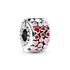 PANDORA Rotes und rosafarbenes Herz Charm Sterling-Silber 10,8 x 10,8 x 6,6 mm (T/H/B)
