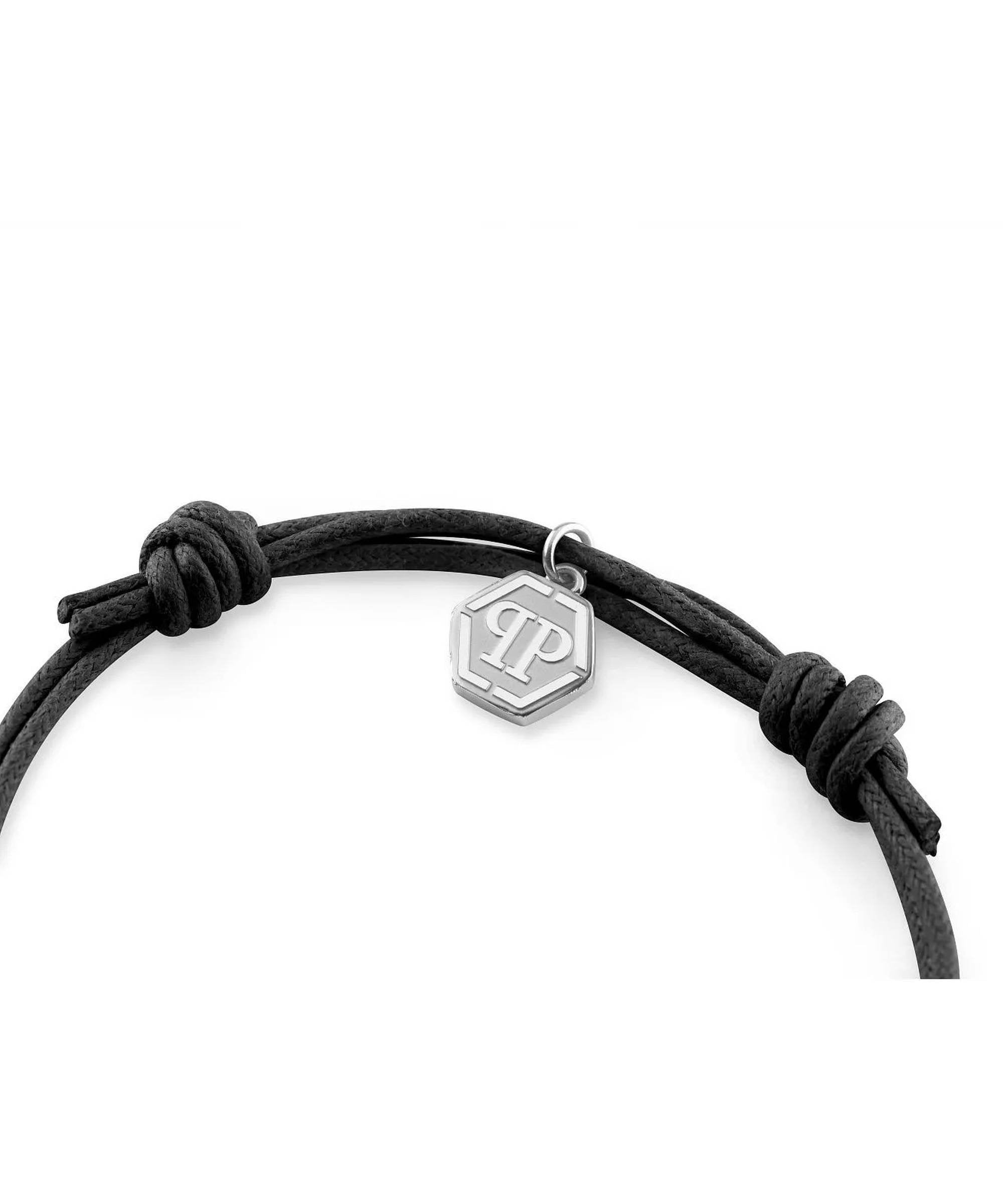 Philipp Plein Herren Armband Schwarz Edelstahl/Textil PJUEA01BU