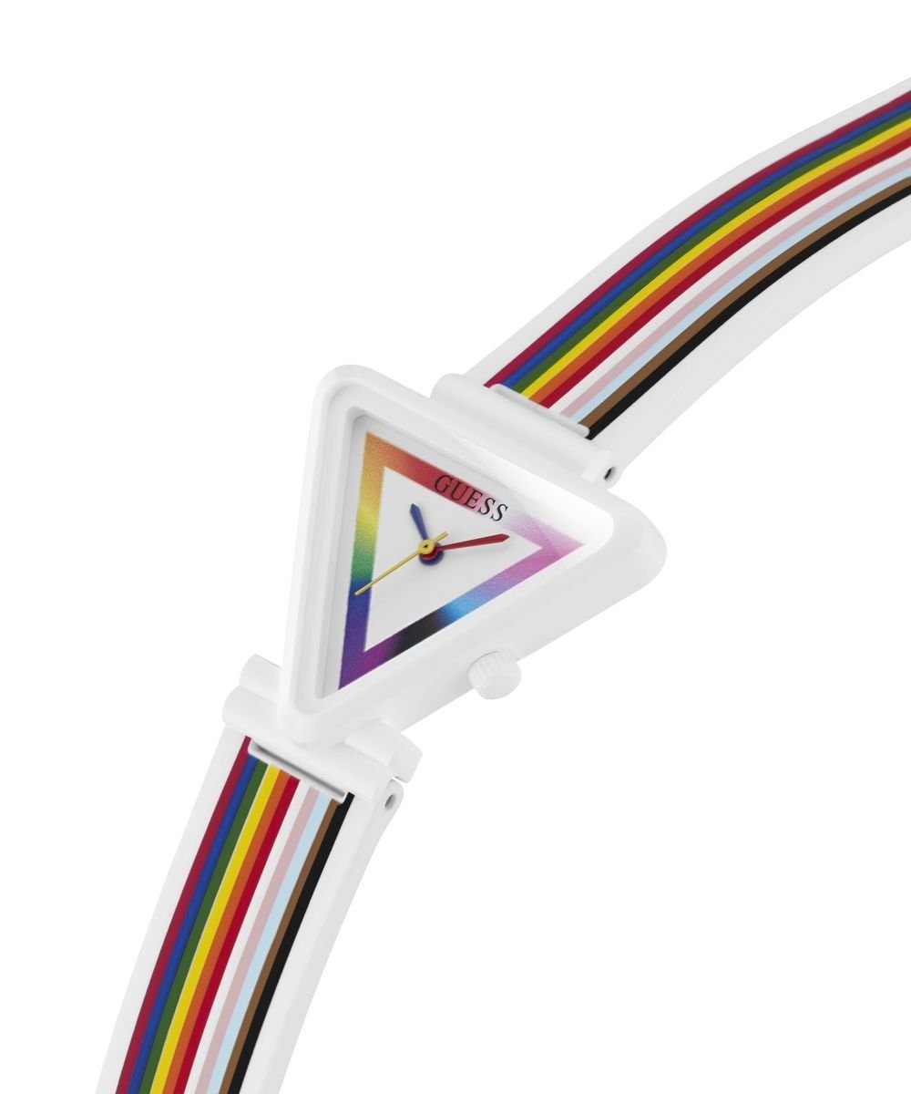 Guess Damen Armbanduhr Fame Triangle weiß, mehrfarbig 35 mm GW0679L1