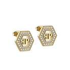 Philipp Plein Damen Ohrringe Ohrstecker PLEIN LEGACY Goldfarben, Weiß PJREA13EU