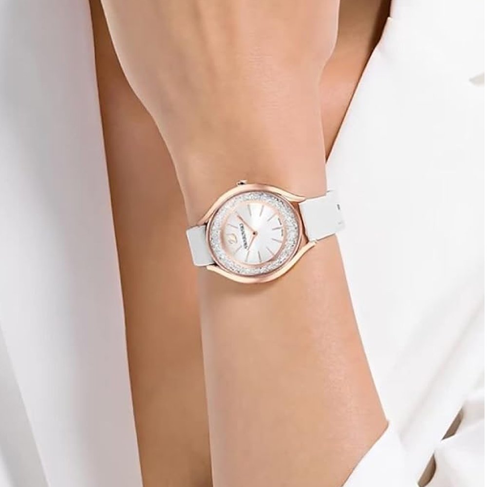 Swarovski Damenuhr Crystalline Aura Weiß, Roségoldfarben 5519453