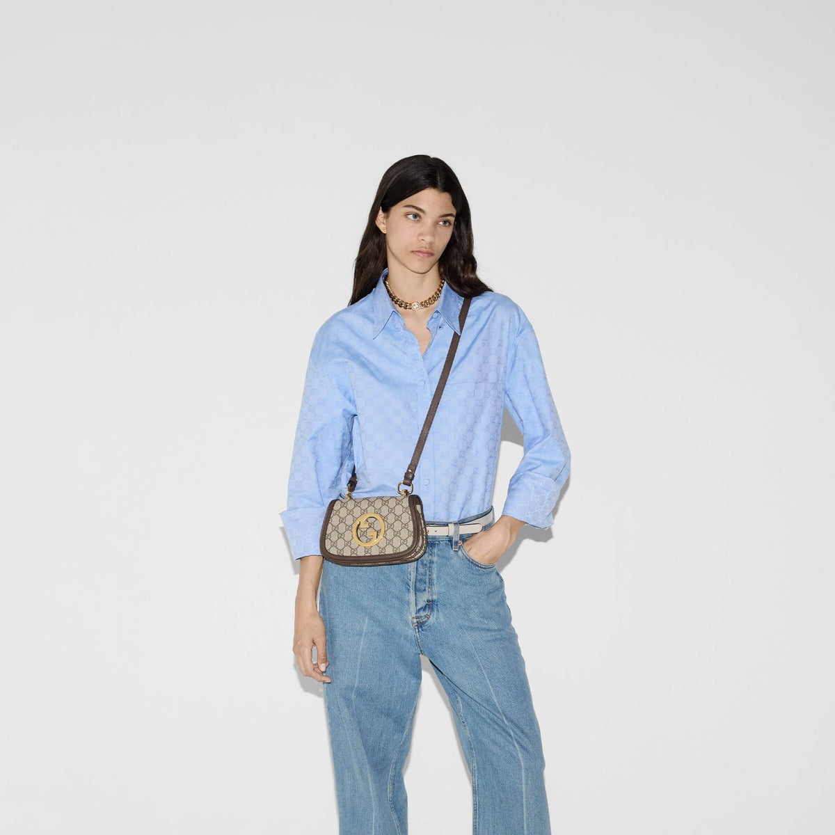 Gucci Schultertasche Damen Gucci Blondie Small Shoulder Bag Beige 724645 K9GSG 8367