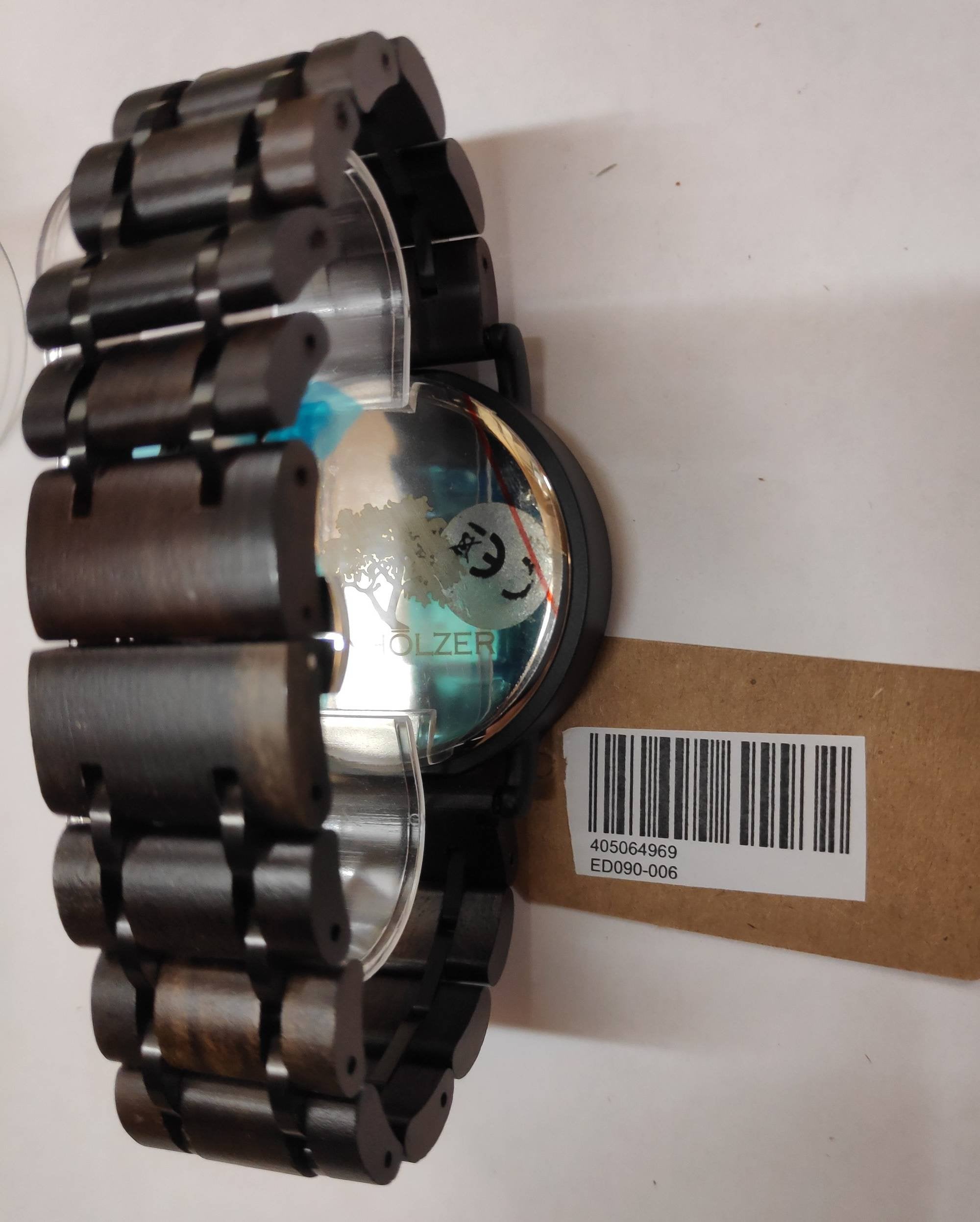 Edenhölzer Holzuhr Herren Armbanduhr Moorea Holzarmband ED090-006