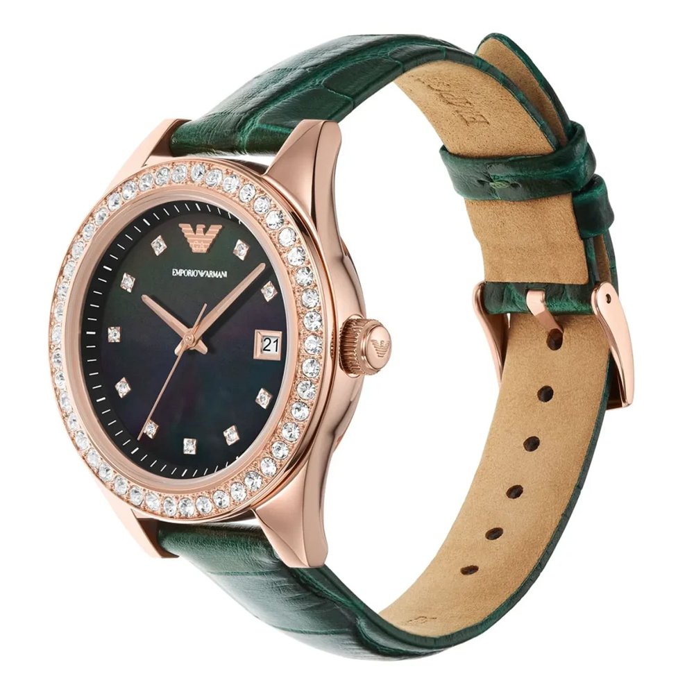 Emporio Armani Damen Armbanduhr Roségold/Schwarz AR11506