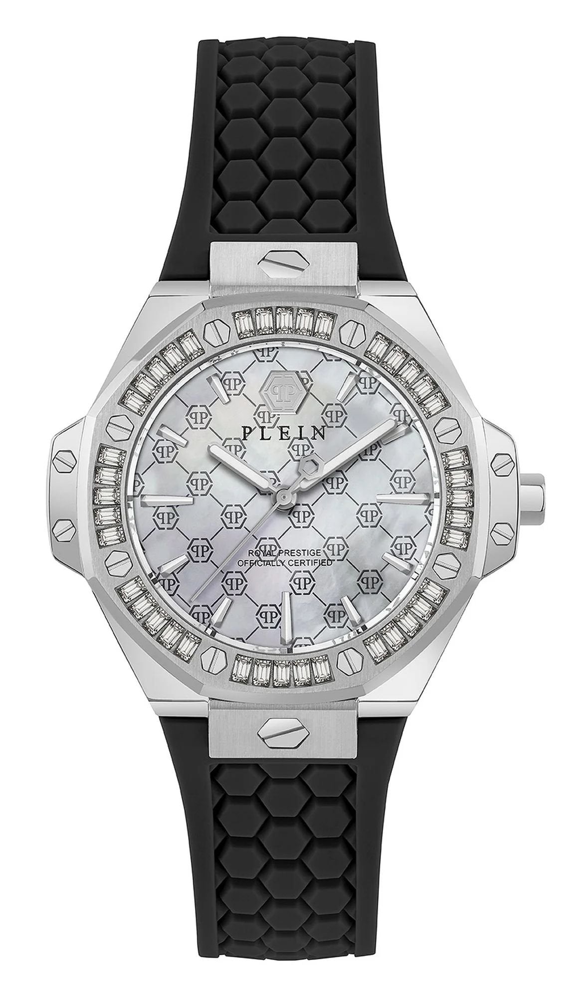 Philipp Plein Damenuhr Royal Prestige PW4FA0325 Silber / Schwarz (Silicon)