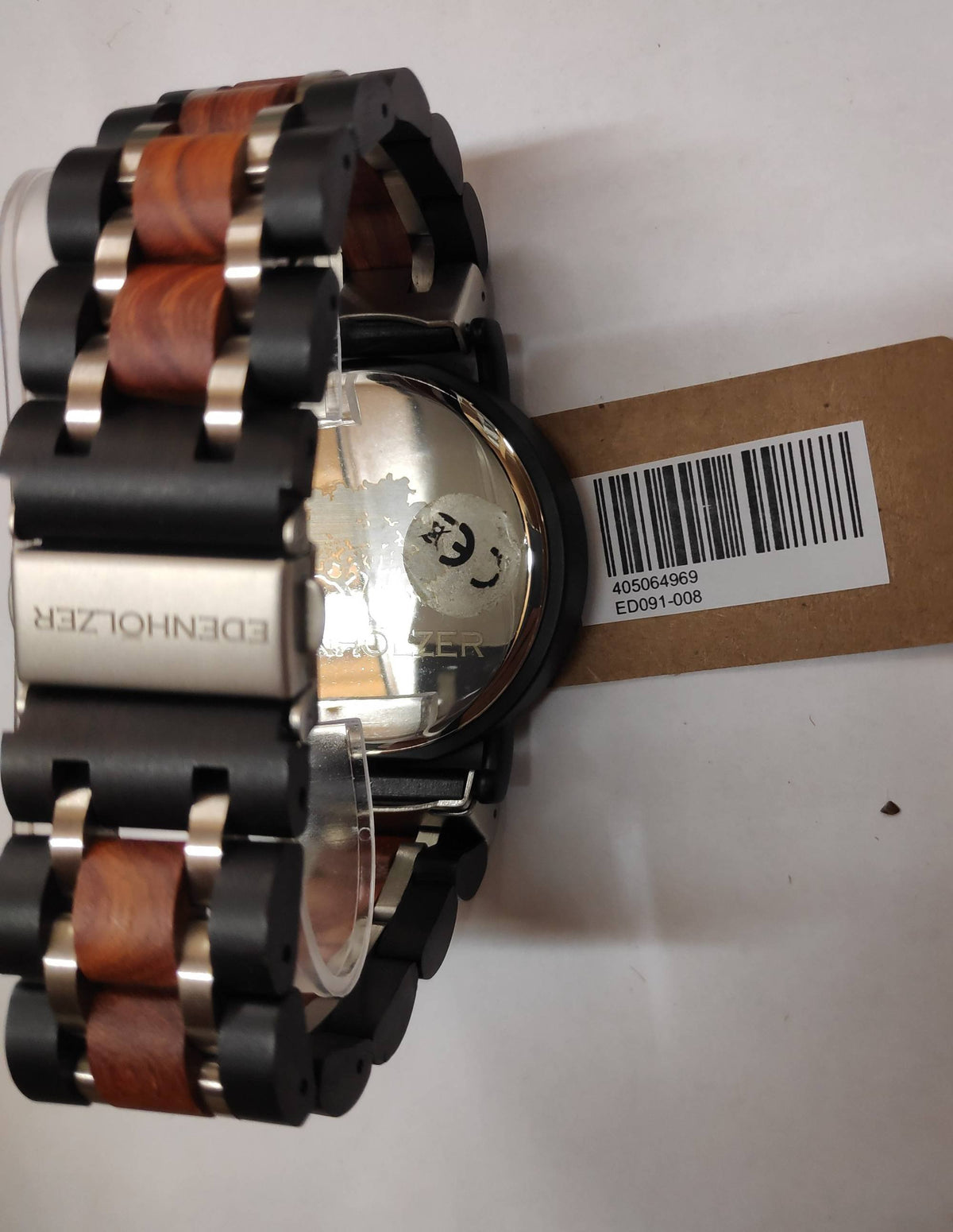 Edenhölzer Holzuhr Herren Armbanduhr Chronograph Madeira Holzarmband ED091-008