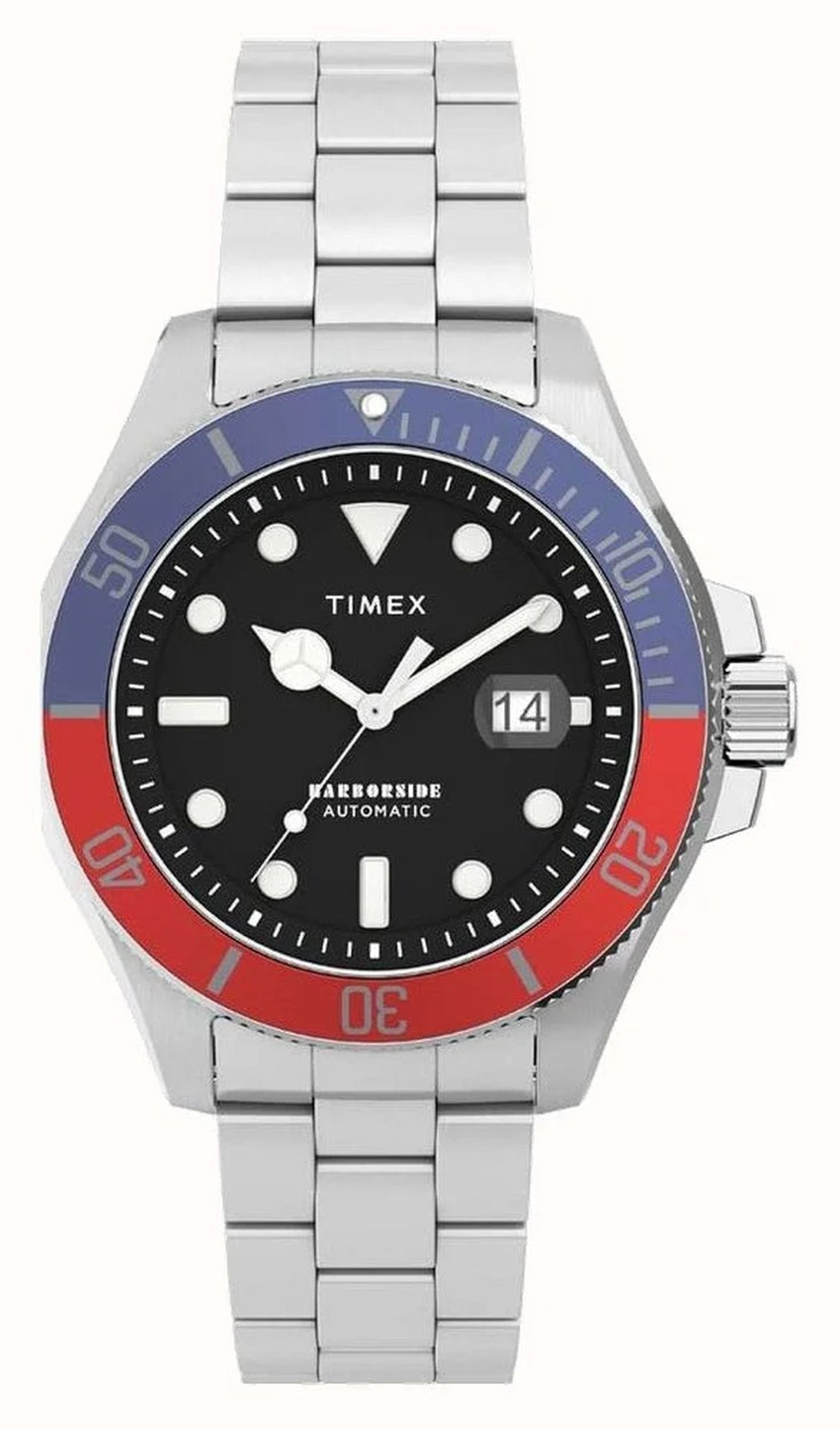 Timex Uhr Herren Automatik Harborside Coast Silber/Schwarz TW2V72100
