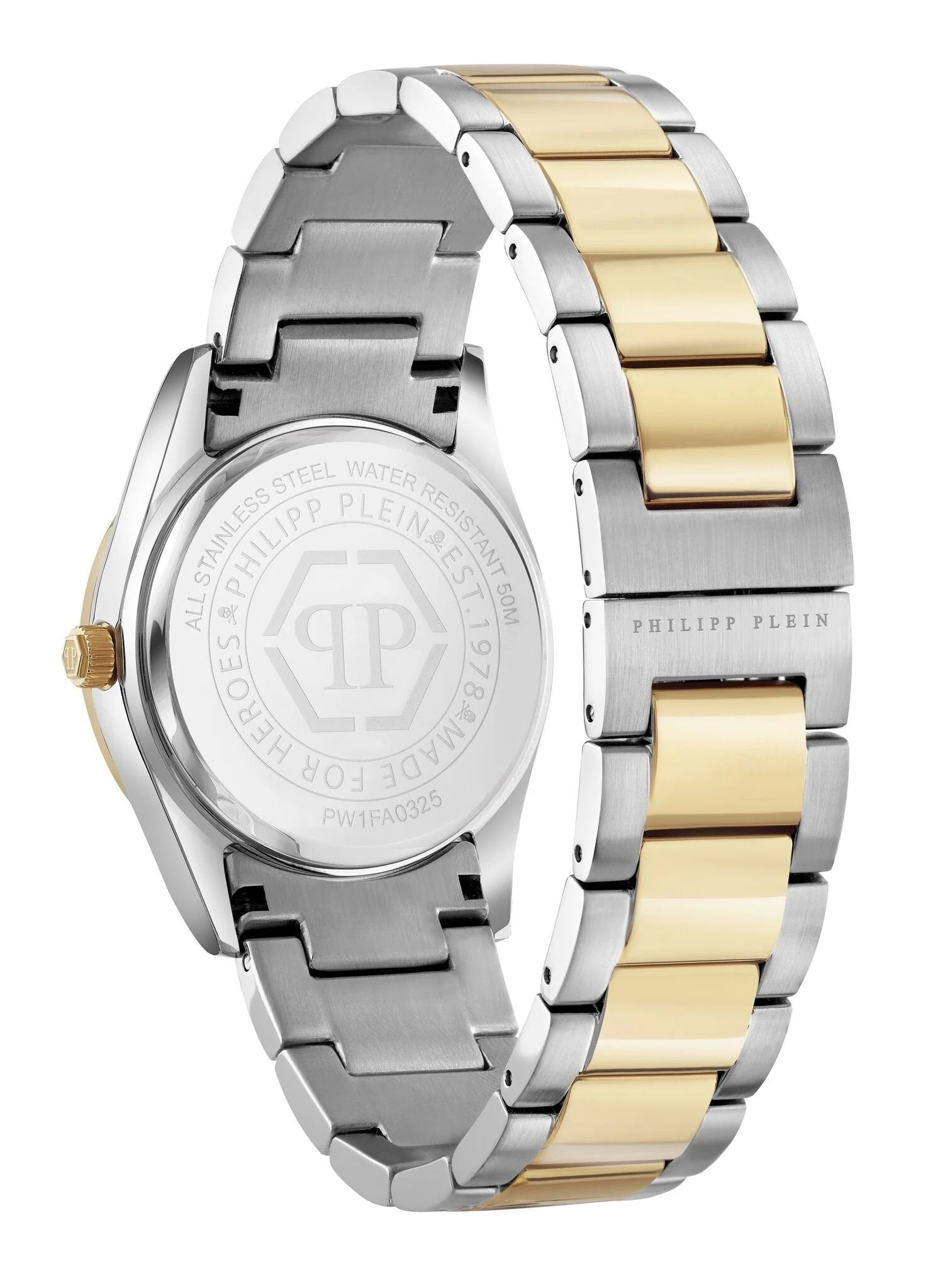 Philipp Plein Uhr Damen Plein Icon Chain Grün‑Gold PW1FA0325
